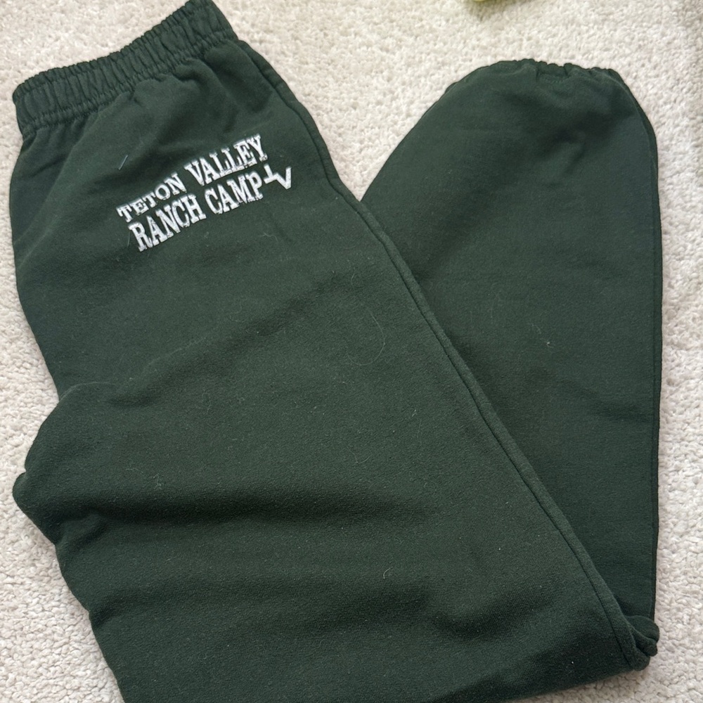 Green Sweatpants with Embroidered Logo